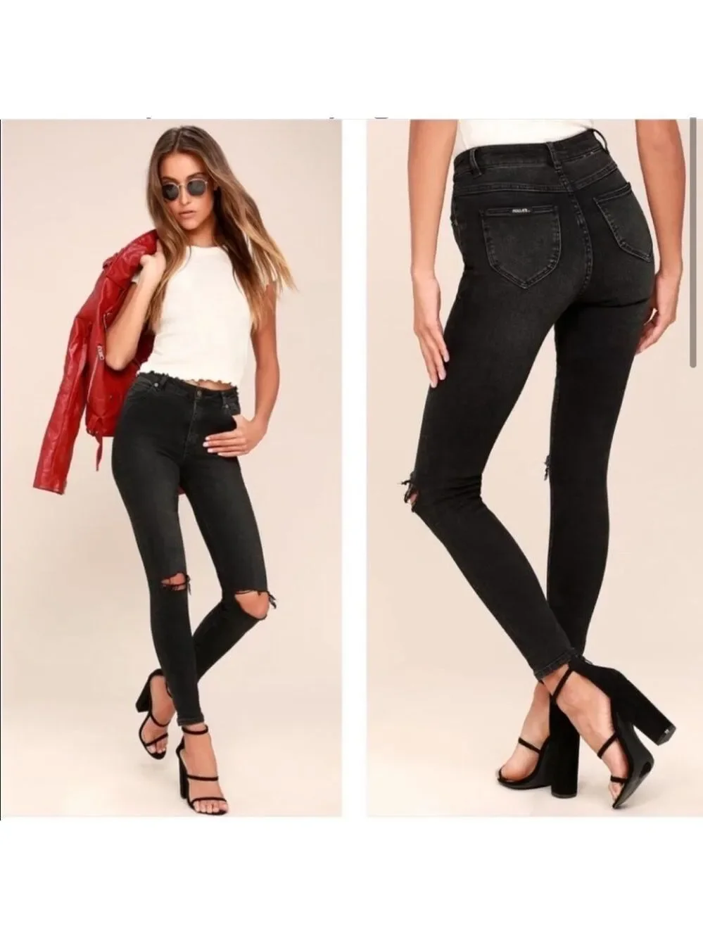 Rollas Super Skinny Distressed Denim West Coast Jeans - Size 27